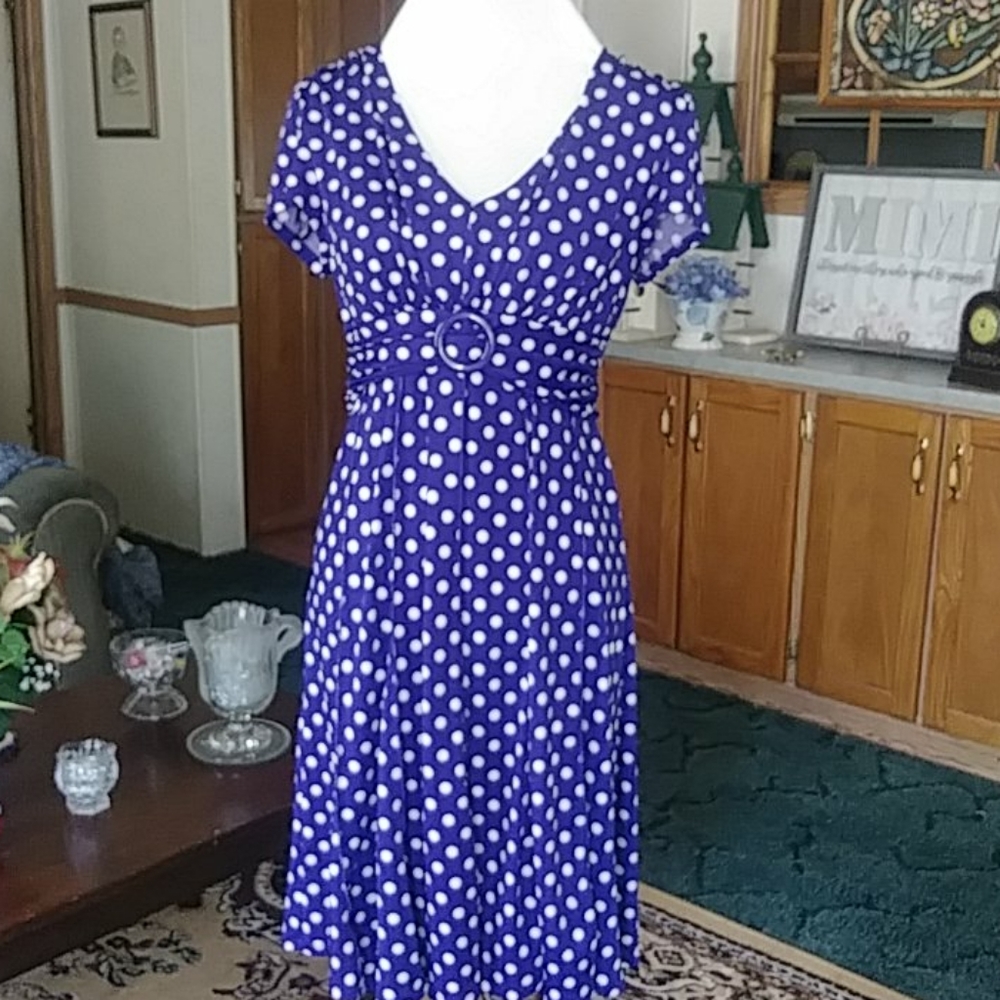 Adorable purple polka dot dress